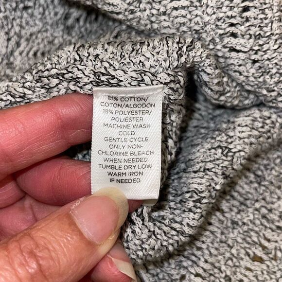 Loft Womens Crew Neck Open Knit Long Sleeve High Low Sweater Gray Size XS - Picture 5 of 8